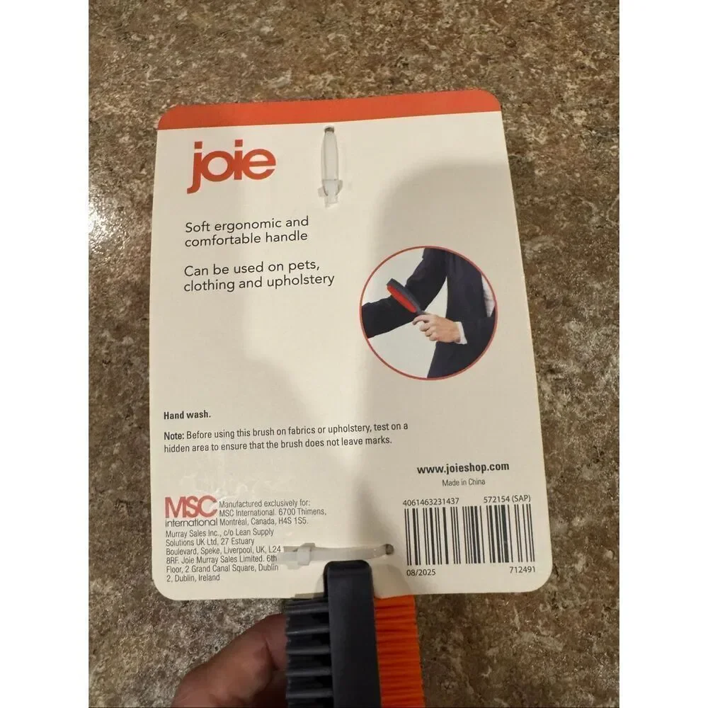 Joie Duo Pet Grooming & Lint Brush Dual Sided Dog Cat Hair Remover NEW